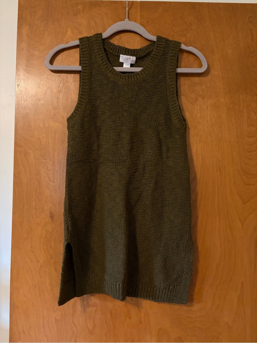 LOFT Olive Green Sleeveless Knit Tunic